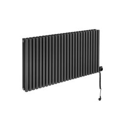 Grzejnik dekoracyjny elektryczny poziomy Nomad 600x1170 grafit, grzałka z prawej strony
