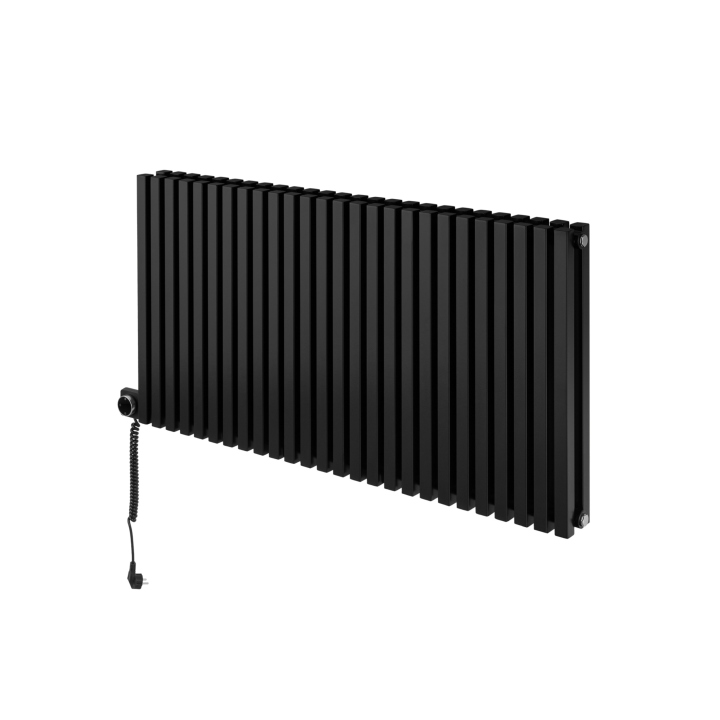 Grzejnik dekoracyjny elektryczny poziomy Nomad 600x1170 czarny, grzałka z lewej strony