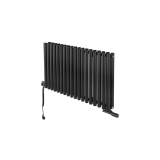 Grzejnik dekoracyjny hybrydowy poziomy Gilda 600x1062 czarny SQUARE