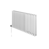 Grzejnik dekoracyjny elektryczny poziomy Gilda 600x1062 biały, grzałka z lewej strony