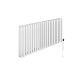 Grzejnik dekoracyjny elektryczny poziomy Gilda 600x1298 biały, grzałka z prawej strony