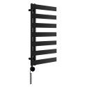 Grzejnik łazienkowy elektryczny UCR 900x500 czarny, grzałka z lewej strony