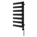 Grzejnik łazienkowy elektryczny UCR 900x500 czarny, grzałka z prawej strony