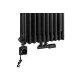 Grzejnik dekoracyjny hybrydowy CL3E 1800x470 czarny SQUARE