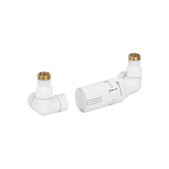 Zestaw termostatyczny Tri Axial Valve Invest 3D, biały prawy