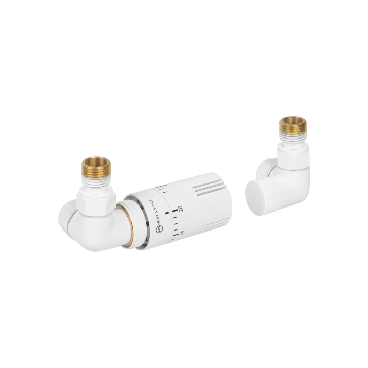 Zestaw termostatyczny Tri Axial Valve Invest 3D, biały lewy