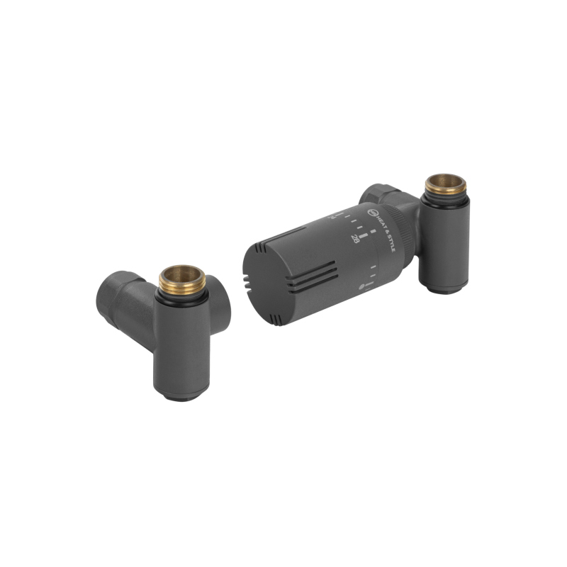 Zestaw termostatyczny Hybrid Valve Invest, grafit prawy