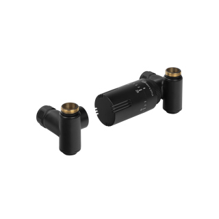 Zestaw termostatyczny Hybrid Valve Invest, czarny prawy