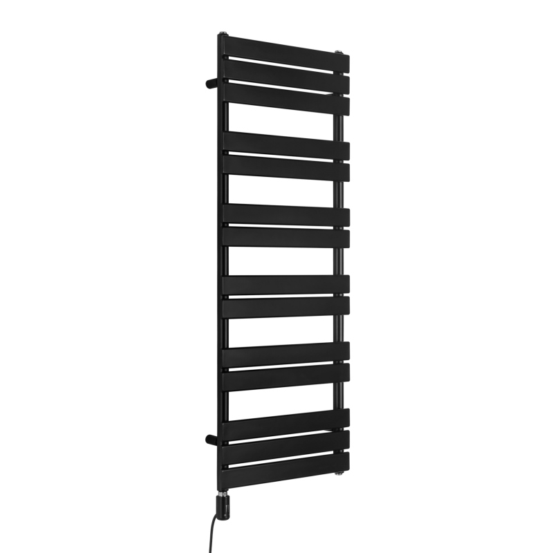 Grzejnik łazienkowy elektryczny UCS 1333x500 czarny, grzałka z lewej strony