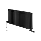 Grzejnik dekoracyjny hybrydowy poziomy CL3E 575x1145 czarny SQUARE