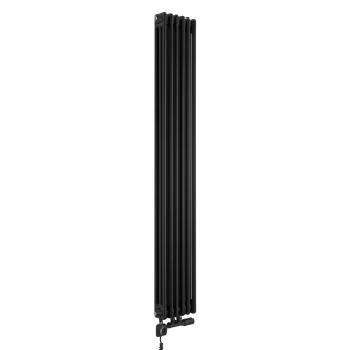 Grzejnik dekoracyjny hybrydowy CL3E 1800x290 czarny SQUARE