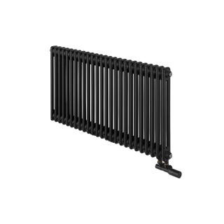 Grzejnik żeberkowy poziomy retro Column Line CL2E-575x1145-D50L/P czarny