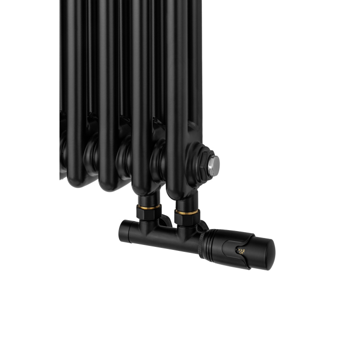 Grzejnik żeberkowy poziomy retro Column Line CL2E-575x1145-D50L/P czarny