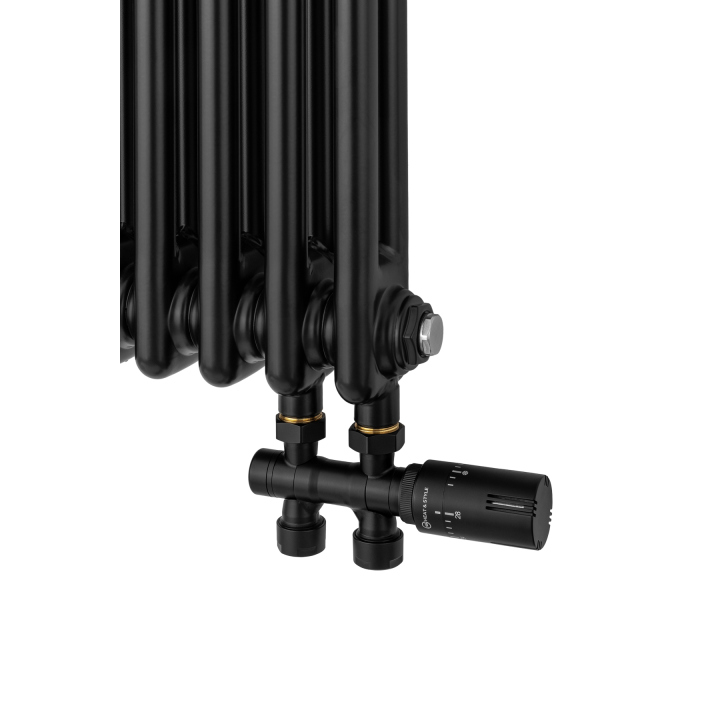 Grzejnik żeberkowy poziomy retro Column Line CL2E-575x470-D50L/P czarny
