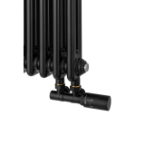 Grzejnik żeberkowy poziomy retro Column Line CL2E-575x470-D50L/P czarny