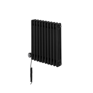 Grzejnik dekoracyjny elektryczny poziomy CL3E 575x470 czarny, grzałka z lewej strony