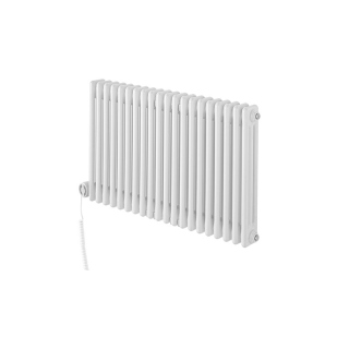Grzejnik dekoracyjny elektryczny poziomy CL3E 575x920 biały, grzałka z lewej strony