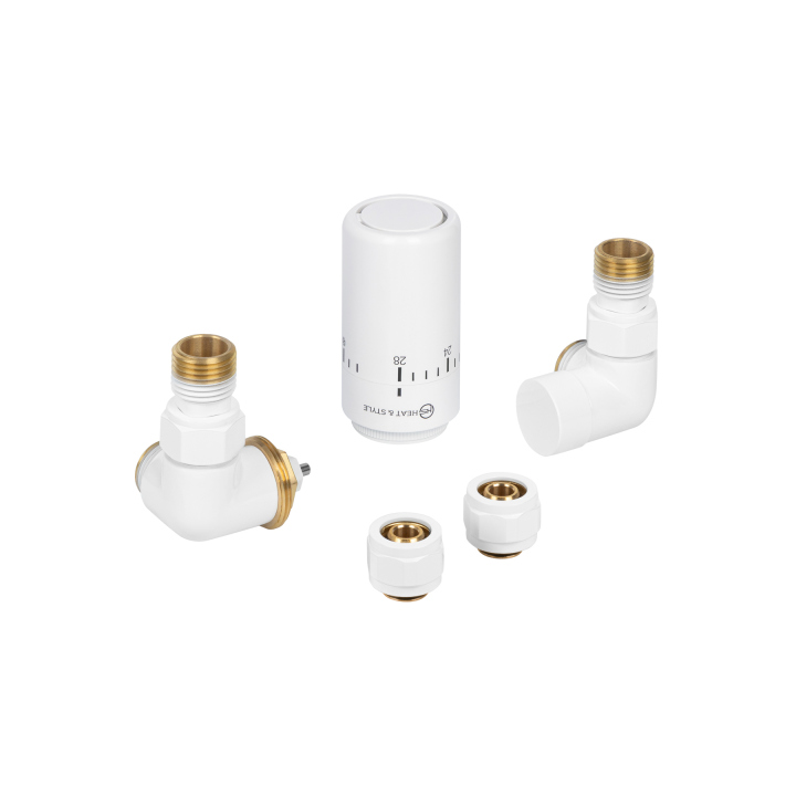 Zestaw termostatyczny Tri Axial Valve PRIME 3D, biały lewy