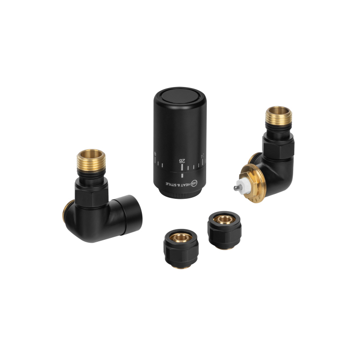 Zestaw termostatyczny Tri Axial Valve PRIME 3D, czarny prawy