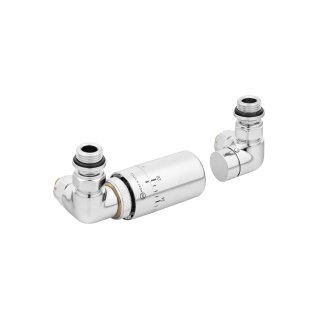 Zestaw termostatyczny Tri Axial Valve PRIME 3D, chrom lewy