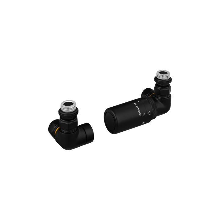 Zestaw termostatyczny Tri Axial Valve New, czarny prawy