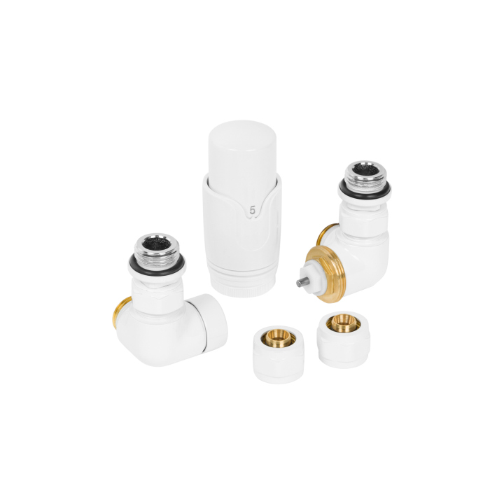 Zestaw termostatyczny Tri Axial Valve 3D TAV-W-P, biały prawy