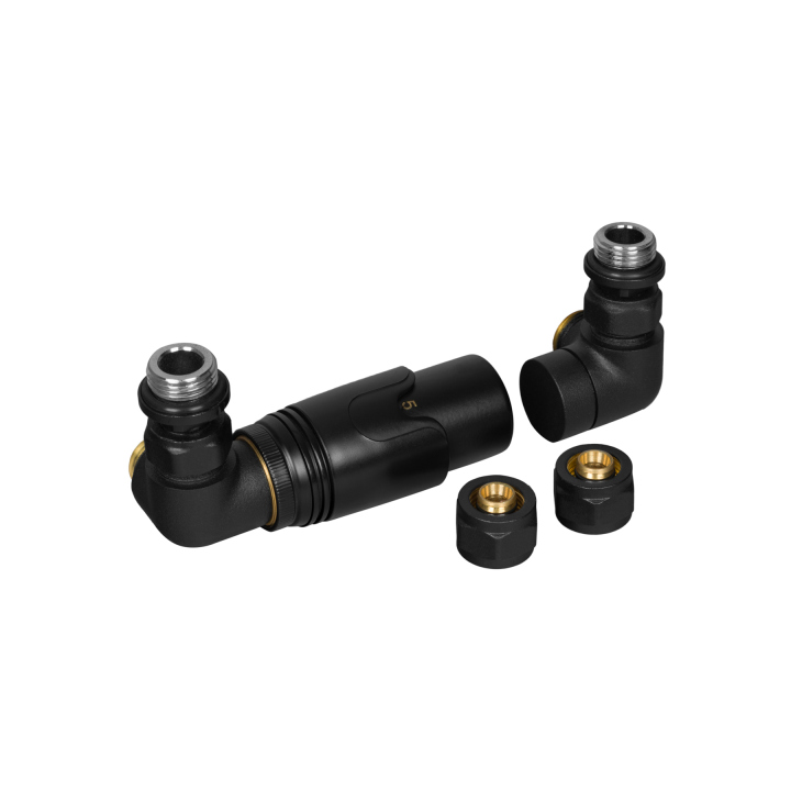 Zestaw termostatyczny Tri Axial Valve 3D TAV-B-L, czarny lewy