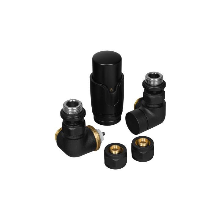 Zestaw termostatyczny Tri Axial Valve 3D TAV-B-L, czarny lewy