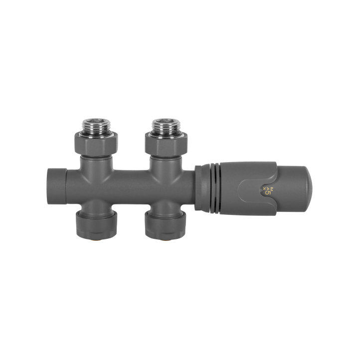 Zawór termostatyczny zespolony Multiflow MF-G-S prosty grafit