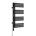 Grzejnik łazienkowy elektryczny Zodiak 737x400 czarny, grzałka z lewej strony