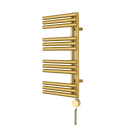 Grzejnik łazienkowy elektryczny Zodiak 737x400 złoty, grzałka z prawej strony