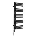 Grzejnik łazienkowy elektryczny Zodiak 942x400 czarny, grzałka z lewej strony