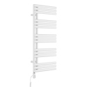 Grzejnik łazienkowy elektryczny Zodiak 942x400 biały, grzałka z lewej strony