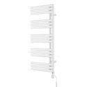 Grzejnik łazienkowy elektryczny Zodiak 942x400 biały, grzałka z prawej strony