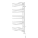 Grzejnik łazienkowy elektryczny Zodiak 942x500 biały, grzałka z prawej strony