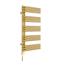 Grzejnik łazienkowy elektryczny Zodiak 942x500 złoty, grzałka z lewej strony