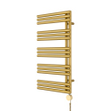 Grzejnik łazienkowy elektryczny Zodiak 942x500 złoty, grzałka z prawej strony