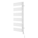 Grzejnik łazienkowy elektryczny Zodiak 1147x500 biały, grzałka z prawej strony
