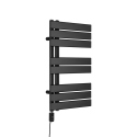 Grzejnik łazienkowy elektryczny UCA 700x400 czarny, grzałka z lewej strony