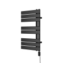 Grzejnik łazienkowy elektryczny UCA 700x400 czarny, grzałka z prawej strony