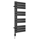 Grzejnik łazienkowy elektryczny UCA 911x400 czarny, grzałka z lewej strony