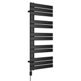 Grzejnik łazienkowy elektryczny UCA 1122x500 czarny, grzałka z lewej strony