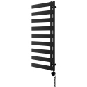 Grzejnik łazienkowy elektryczny UCR 1170x500 czarny, grzałka z prawej strony