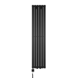 Grzejnik dekoracyjny elektryczny Judy JD2E 1600x354 czarny, grzałka z lewej strony