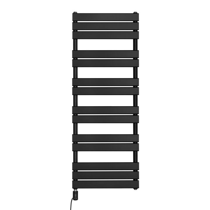 Grzejnik łazienkowy elektryczny UCS 1333x500 czarny, grzałka z lewej strony