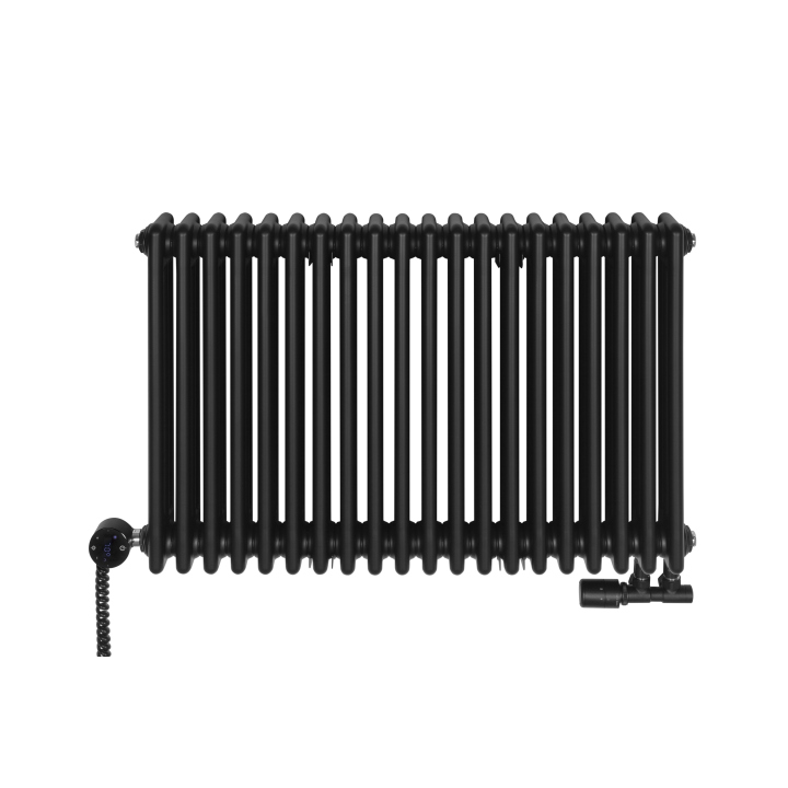 Grzejnik żeberkowy poziomy retro Column Line CL3E-575x920-D50L/P czarny