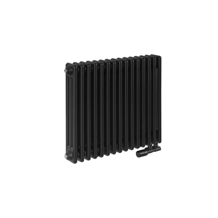 Grzejnik żeberkowy poziomy retro Column Line CL3E-575x695-D50L/P czarny