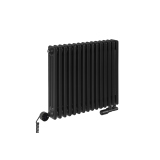 Grzejnik żeberkowy poziomy retro Column Line CL3E-575x695-D50L/P czarny