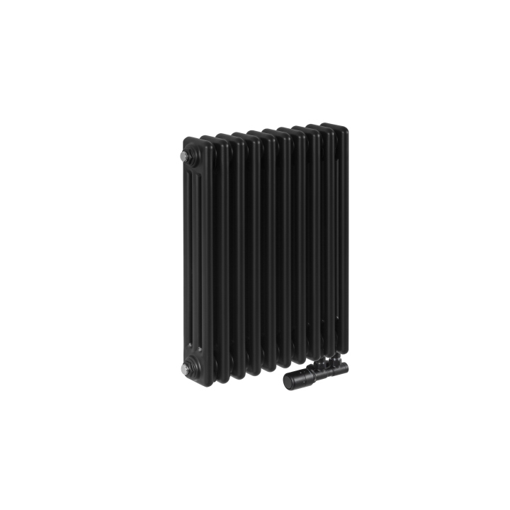 Grzejnik żeberkowy poziomy retro Column Line CL3E-575x470-D50L/P czarny