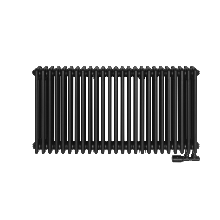 Grzejnik żeberkowy poziomy retro Column Line CL3E-575x1145-D50L/P czarny